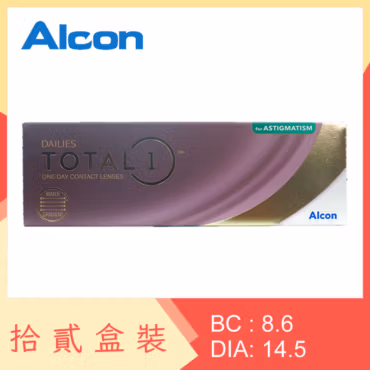 Alcon DAILIES TOTAL 1 for Astigmatism (12 Boxes)